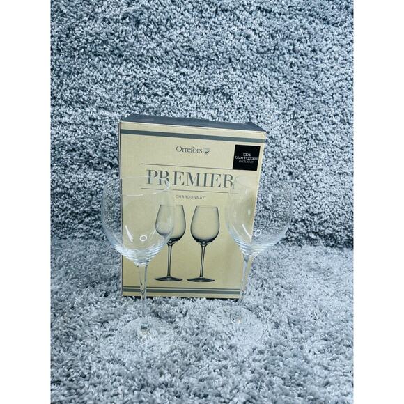 Orrefors Premier Clear Pack of 2 Chardonnay Glass New With Box - Picture 2 of 10